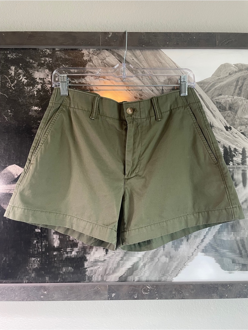 Ralph Lauren Olive Green Flat-Front Women's Shorts